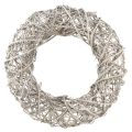 Floristik24 Decoratieve krans houtdecoratie rotan naturel wit Ø40cm H9,5cm