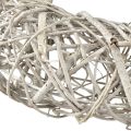Decoratieve krans houtdecoratie rotan naturel wit Ø40cm H9,5cm | Floristik24.nl