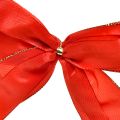 Decoratieve strik, rode strik met gouden rand – Elegante kerstversiering, 4 cm breed, 15 x 21 cm, 2 stuks | Floristik24.nl