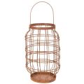 Floristik24 Tuinlantaarn, metaal, roestige afwerking, handvat, vintage, Ø19,5 cm