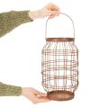 Tuinlantaarn, metaal, roestige afwerking, handvat, vintage, Ø19,5 cm | Floristik24.nl