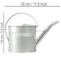 Vintage decoratieve gieter, metaal, zilver, 1,25 liter plantenbak | Floristik24.nl