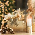 Glitterstrik, decoratieve strik, goudkleurig met clip, 11 cm, 4 stuks | Floristik24.nl