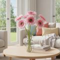 Kunstmatige gerbera's voor in de tuin, roze, 47 cm, 6 stuks | Floristik24.nl