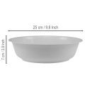 Metalen kom, wit, met emaille-look, Ø25cm, H7cm | Floristik24.nl