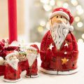 Decoratief kerstmanfiguurtje als theelichthouder met sterren, tafeldecoratie, 15 cm | Floristik24.nl