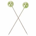Spelden met parelkop, appelgroen, Ø10 mm, 60 mm | Floristik24.nl
