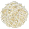 Floristik24 Tafeldecoratie van gebleekte rotanballen, crèmekleurig rotan, Ø5 cm, 24 stuks