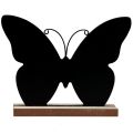 Floristik24 Tafeldecoratie houtdecoratie vlinder zwart naturel 12cm 6st