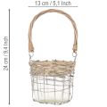 Hangende lantaarndecoratie, metaal, glas, wilgentakken, Ø13cm H12cm, 2 stuks | Floristik24.nl