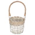 Hangende lantaarndecoratie, metaal, glas, wilgentakken, Ø13cm H12cm, 2 stuks | Floristik24.nl