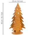 Kerstboomlantaarn, metalen decoratie met een rustieke afwerking, kersthoogte 46 cm en breedte 25,5 cm. | Floristik24.nl